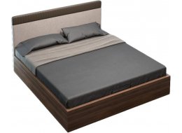 Двуспальная кровать Menorca MDI.BD.MN.2 180х200 с ПМ шпон ореха F V36F / экокожа PU162 82