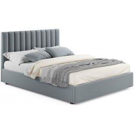 Двуспальная кровать Olivia 160х200 с ПМ серый велюр