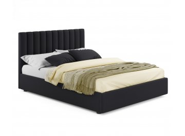 Двуспальная кровать Olivia 160х200 с ПМ желтый велюр черный велюр