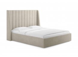 Двуспальная кровать Samanta 160x200 с основанием Замша бежевый