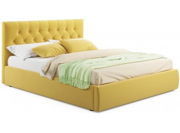 Двуспальная кровать Verona 160х200 желтый велюр