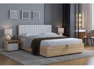 Двуспальная кровать Юлия 160x200 см дуб сонома / белый