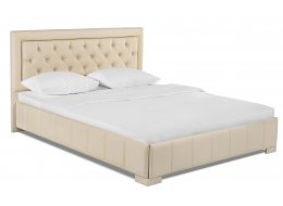 Кровать двуспальная №246 с ПМ 160 х 200 см МК 52 слоновая кость