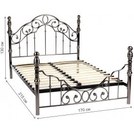 Кровать WF 9603 160x200 античный никель