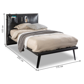 Односпальная кровать Dark Metal