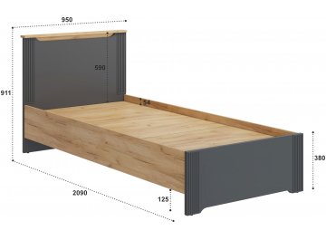 Односпальная кровать Эмилия ЭЛ-27