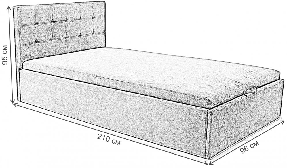 Односпальная кровать Слип 90х200 с утяжками neo 25 серая
