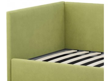 Детская кровать Каролина-2 80х200 с ПМ велюр bingo apple