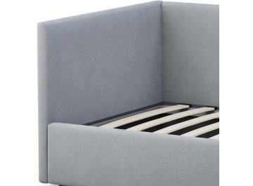 Детская кровать Каролина-2 80х200 с ПМ велюр bingo ash