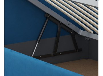 Детская кровать Каролина-2 80х200 с ПМ велюр bingo denim