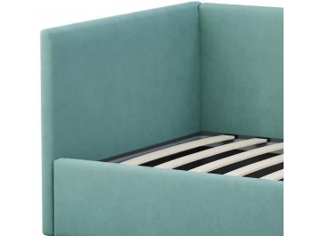 Детская кровать Каролина-2 80х200 с ПМ велюр bingo mint