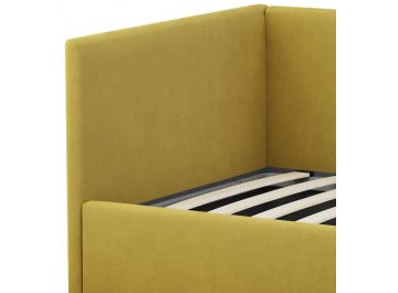 Детская кровать Каролина-2 80х200 с ПМ велюр bingo mustard