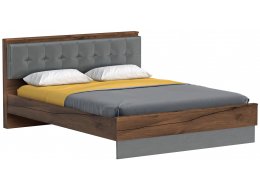 Полутораспальная кровать Глазго 140х200 таксония / пегас грей / графит
