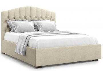 Полутораспальная кровать Lugano 140 бежевый велюр (velutto 17)