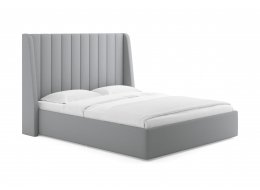 Полутораспальная кровать Samanta 140x200 с основанием диагональ светло-серый
