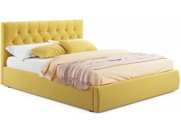 Полутораспальная кровать Verona желтый велюр