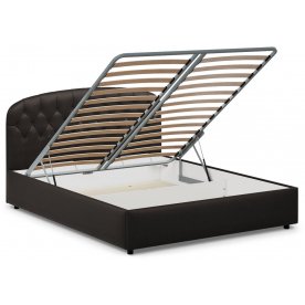 Двуспальная кровать Бьянка 1207 160х200 см с ПМ коричневый с матрасом