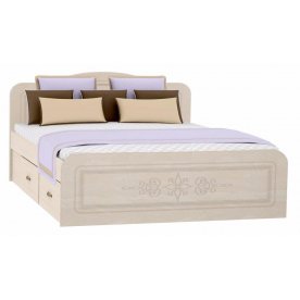 Кровать двуспальная Фиеста-М КР-504 160х200 перламутровый глянец с матрасом