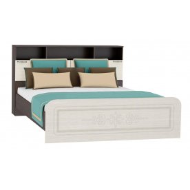 Кровать Фиеста-М КР-506 с прикроватным блоком 160х200 венге / дуб беленый с матрасом