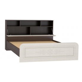 Кровать Фиеста-М КР-506 с прикроватным блоком 160х200 венге / дуб беленый с матрасом