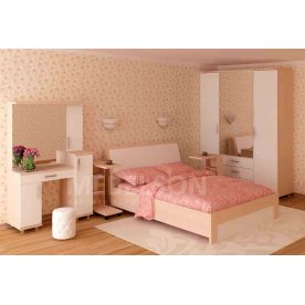 Кровать Мальта 140 см x 200 см дуб млечный / белый с матрасом