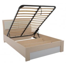 Кровать Мальта 160x200 дуб млечный / белый с матрасом