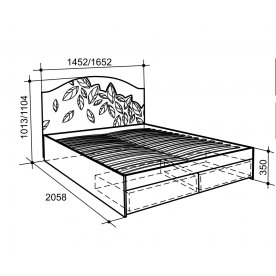 Кровать с ящиками Оливия 1.6 "Люкс" 160x200 с матрасом