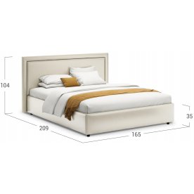 Полутороспальная кровать Паола 1201 140х200 см с основанием бежевый с матрасом