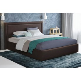 Полутороспальная кровать Паола 1201 140х200 см с основанием коричневый с матрасом