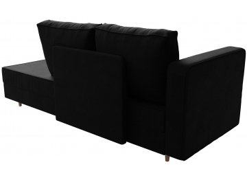 Кушетка Прайм левая черный микровельвет