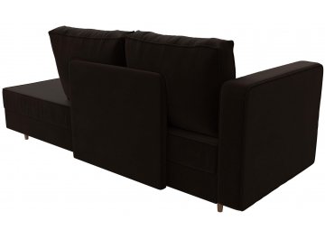 Кушетка Прайм левая коричневый микровельвет