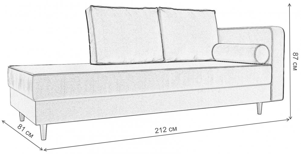 Кушетка Прайм правая бежевая экокожа