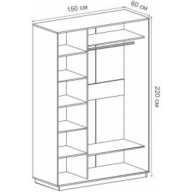 Шкаф-купе Леон-2 Прага 1500