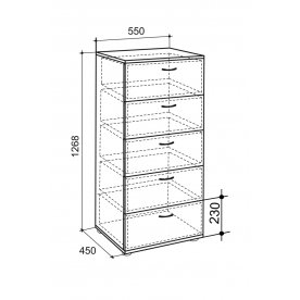 Комод 5 ящиков Сити 9.2