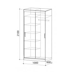 Шкаф-купе Лада 1 60 см с зеркалом вишня