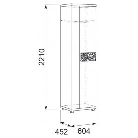 Шкаф однодверный для одежды Ирис 13 дуб тортона