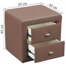 Прикроватная тумба Тумба 06.34-01 со стеклом