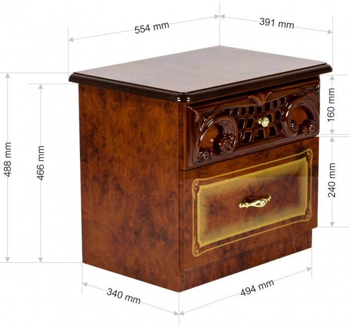 Прикроватная тумба Роза 52.301 орех