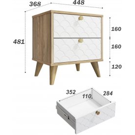 Прикроватная тумба Велламо ВО-01