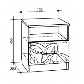Тумба прикроватная Оливия ясень шимо / крем с патиной
