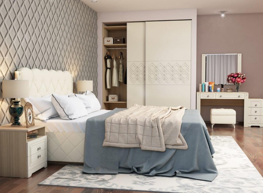 Спальный гарнитур Капелла туя светлая комплектация 1