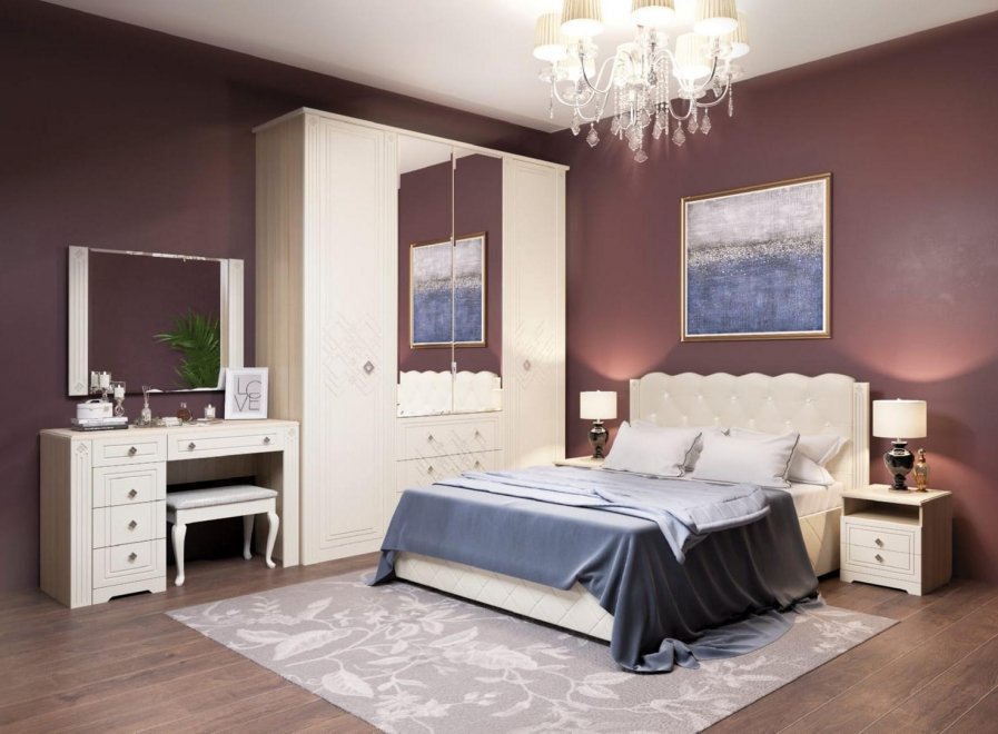 Спальный гарнитур Капелла туя светлая комплектация 2