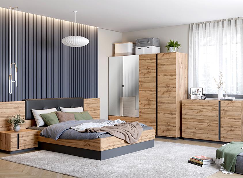 Спальный гарнитур Тахо дуб вотан / графит