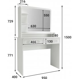 Туалетный столик Ассоль Лайт ТСН-2