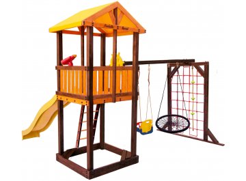 Готовая детская площадка для дачи Pitigliano-9 паутина качели