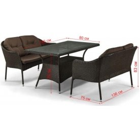 Комплект для отдыха из ротанга T198A/S54A-W53