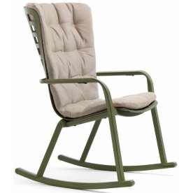 Кресло-качалка пластиковое с подушкой Folio агава / бежевый