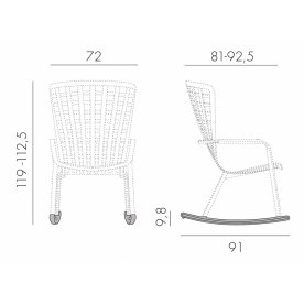 Кресло-качалка пластиковое с подушкой Folio белый / розовый