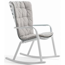 Кресло-качалка пластиковое с подушкой Folio белый / серый