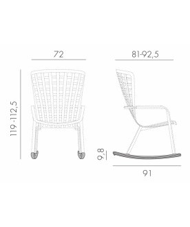 Кресло-качалка пластиковое с подушкой Folio табак / серый